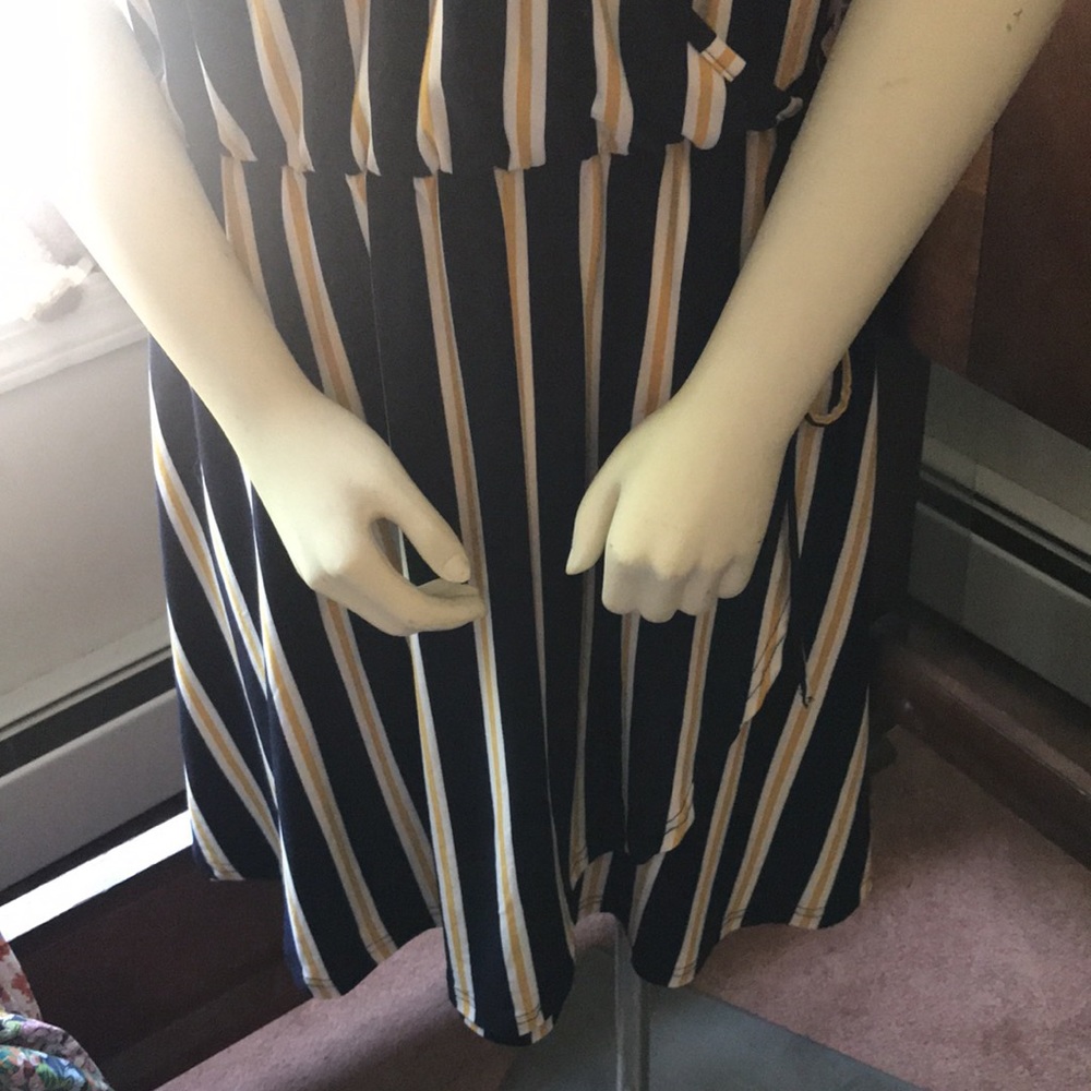 Vibe 3x navy cream mustard yellow short dress NWT this is Short!